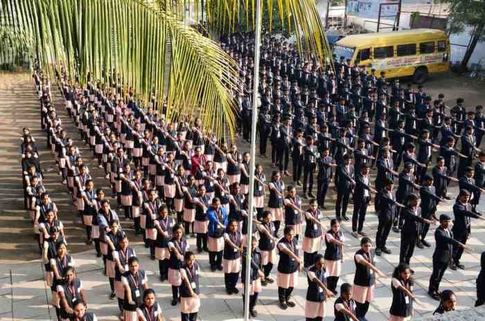 Morning assembly – Sarvajna PU College Kalaburagi